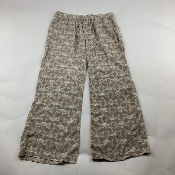 PETITE Old Navy Tan Printed Challis Relaxed Pull On Pant PM - Picture 1 of 7